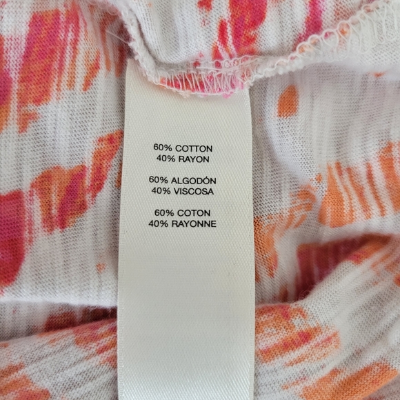 Chico's Vibrant Zebra Split Neck Top Women's 3 16 - Picture 5 of 7